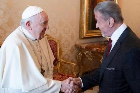 Pope playfully spars with 'Rocky' actor Stallone at Vatican