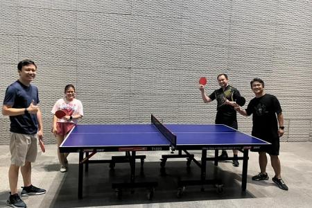 Table tennis ‘train-ing’ at Esplanade MRT station