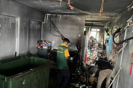 13 people evacuated from Aljunied flat fire, started by lit candle