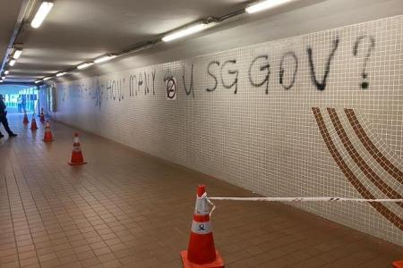 Man arrested over graffiti on Buona Vista building, underpass