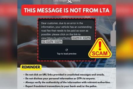 LTA warns of phishing scam involving road-related fees