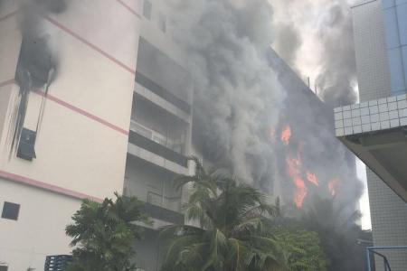 'Raging' fire at CK Building at Tampines