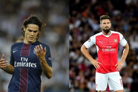 Cavani and Giroud on dangerous ground