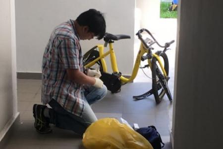 Bike thrown from block found at Jalan Tenteram