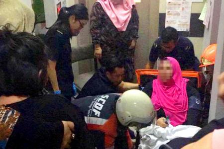 Lift plummets four floors, fractures woman's leg