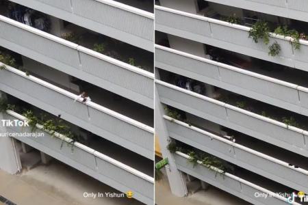 Woman throws down shoes for 50 seconds from Yishun flat