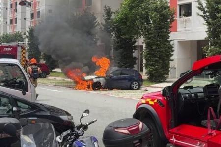 Car catches fire in Jurong West carpark on Day 1 of CNY