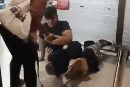 Diners brawl with adult shop owner over queueing space