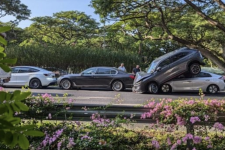 Two taken to hospital in 4-vehicle accident on ECP