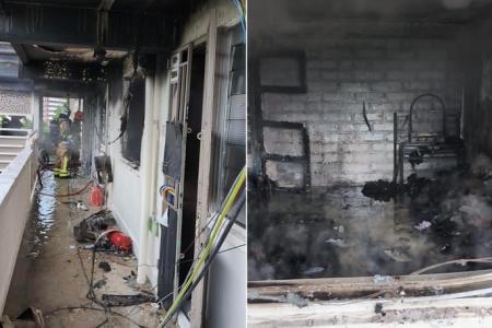 6 taken to hospital in fire at Bukit Merah flat