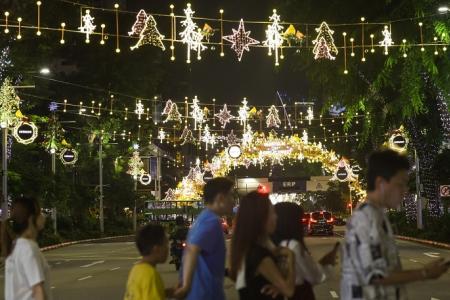 Orchard Road Christmas lights come on, heralding the holiday season