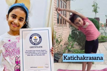 7-year-old Indian girl is world’s youngest yoga instructor 