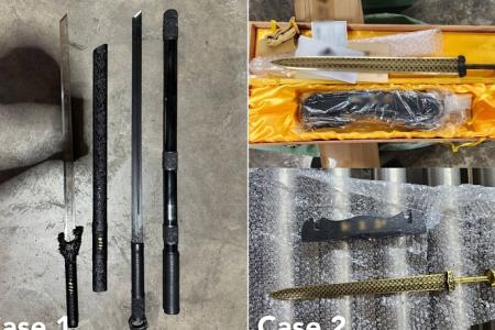 10 swords smuggled into Singapore seized by authorities 