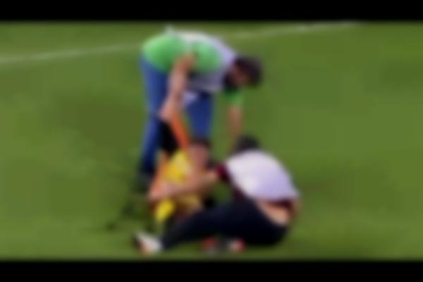 Worst Stretcher Bearers Ever?!? Hilarious Scenes As Greek Player Is Given Rough Treatment