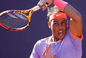 Spain's Rafael Nadal in action against Flavio Cobolli of Italy, in Barcelona.