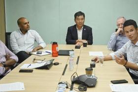 (From left) FAS general secretary Yazeen Buhari, competitions director Aloysius Vetha, acting president Bernard Tan, technical director Michael Browne and head of planning Baihakki Khaizan. 