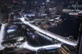 The Singapore Formula One night race circuit in September 2023.