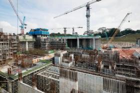 The workers were hurt by falling steel reinforcement bars that were being installed for the station’s foundation at around 9.30am.