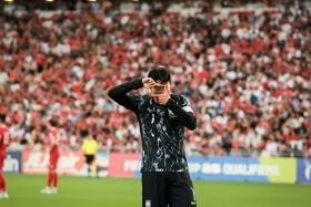 South Korea’s Son Heung-min after scoring against Singapore in the 7-0 World Cup qualifying win at the National Stadium on June 6.