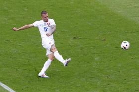 FILE PHOTO: Soccer Football - Euro 2024 - Group E - Belgium v Slovakia - Frankfurt Arena, Frankfurt, Germany - June 17, 2024 Slovakia&#039;s Lukas Haraslin in action REUTERS/Heiko Becker/File Photo