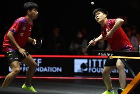 National table tennis players Koen Pang (left) and Izaac Quek are through to the semi-finals of the WTT Finals.