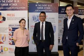 (From left) Ms Jiang Liyan, Mr Azhar Hamid and Mr Kenneth Luah at the annual Hotel Security Awards on Oct 23.