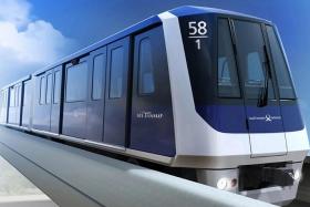 An artist&#039;s impression of the new two-carriage trains for the Punggol-Sengkang LRT.