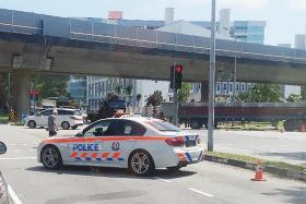 The prime mover driver was arrested for &quot;driving without reasonable considerations to other road users, causing death&quot;, said police.