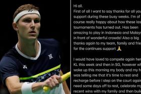 Viktor Axelsen announced his decision on social media a day after winning the Malaysia Open on July 5.