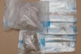 Heroin and Ice seized in a Central Narcotics Bureau raid at a home near Cassia Crescent in Geylang, on June 19.