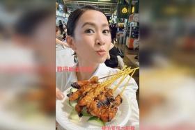 Hong Kong actress Charmaine Sheh had satay at Lau Pa Sat when she was in Singapore for Star Awards 2024.