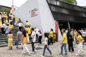 The first batch of attendees entering the National Stadium for the papal mass on Sept 12.