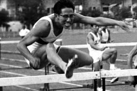 Tan Eng Yoon won the 400m hurdles event in 1959.