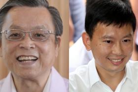 TAKING ISSUE: SingFirst’s secretary general Tan Jee Say (left) has called Mr Chee Hong Tat ‘inconsistent’ after Mr Chee used Hokkien in his introductory speech even though he wrote against the learning of dialects six years ago.