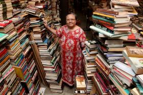 Mdm Yap Hui Hong, 65, is a retired teacher who sells used books which were bought by her husband in his youth. As he has passed on, she and her family started the bookstore to clear the books.