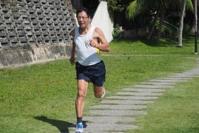 IF I CAN DO IT: Ong Beng Gee (above) spends at least an hour every day to walk, jog swim or lift weights.