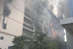 A fire broke out at CK building at Tampines Street 92. 