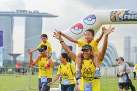 Participants having fun at the Pokemon Run Carnival last Saturday.