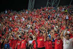 Singapore&#039;s fans turned the National Stadium into a sea of red.