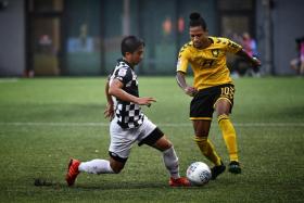 Tampines Rovers' Jordan Webb (in yellow) scored in their 3-1 win over Brunei DPMM in a Singapore Premier League fixture last June.