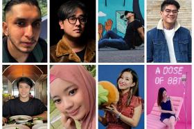 (Clockwise from top left)  Ahmad Firdaus, Eric Youn, Kwek Bing Han, Hilmi Adam, JX, Engel Koh, Nurul Amira Rahmat and Heng Zi Hao.