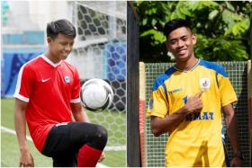 Tampines Rovers defender Ryaan Sanizal (left) and Young Lions midfielder Shah Shahiran have received their maiden call-ups. 
