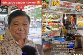 Man with stage 4 cancer sets up laksa stall with wife so she can support herself after his death