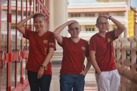 (From left) Children&#039;s Cancer Foundation (CCF) CEO Peng Hai Ying with CCF beneficiaries Lee Xin Tong and Tay Qin Han.