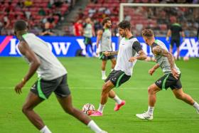 Reds new signing Dominick Szoboszlai in training at the National Stadium on Saturday evening (July 29). 