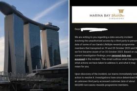 Hackers access 665,000 Marina Bay Sands non-casino rewards programme members' personal data