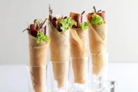 Peking Duck Salad Hand Roll.