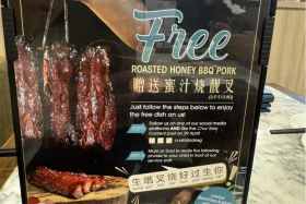 The restaurant is offering free barbecued pork to parents who would utter the phrase to their children.