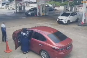 The car owner&#039;s 66-year-old mother entering the car.