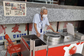 Mr Ng Teak Boon, or Uncle Boon, at his usual spot.